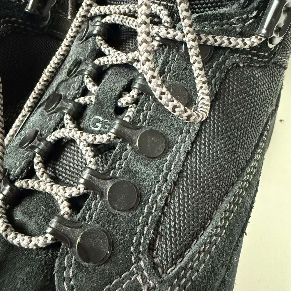 UGG Kids Black Suede Lace-Up Winter Boots